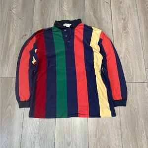 Vintage 90s Men’s Multi Color Striped Rugby Geoffrey Beene Size Medium